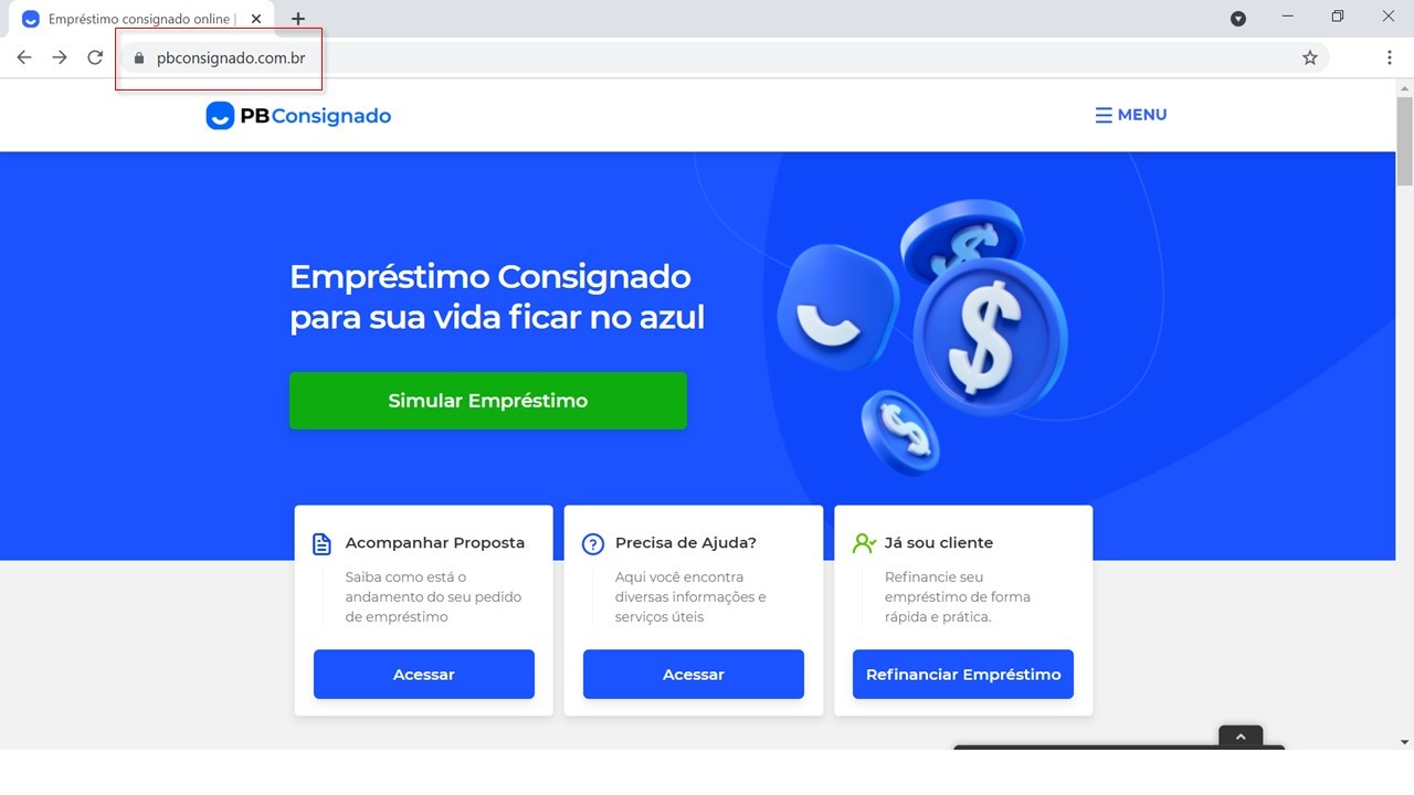 Domínio oficial do PB Consignado: pbconsignado.com.br